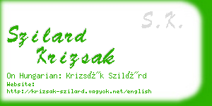 szilard krizsak business card